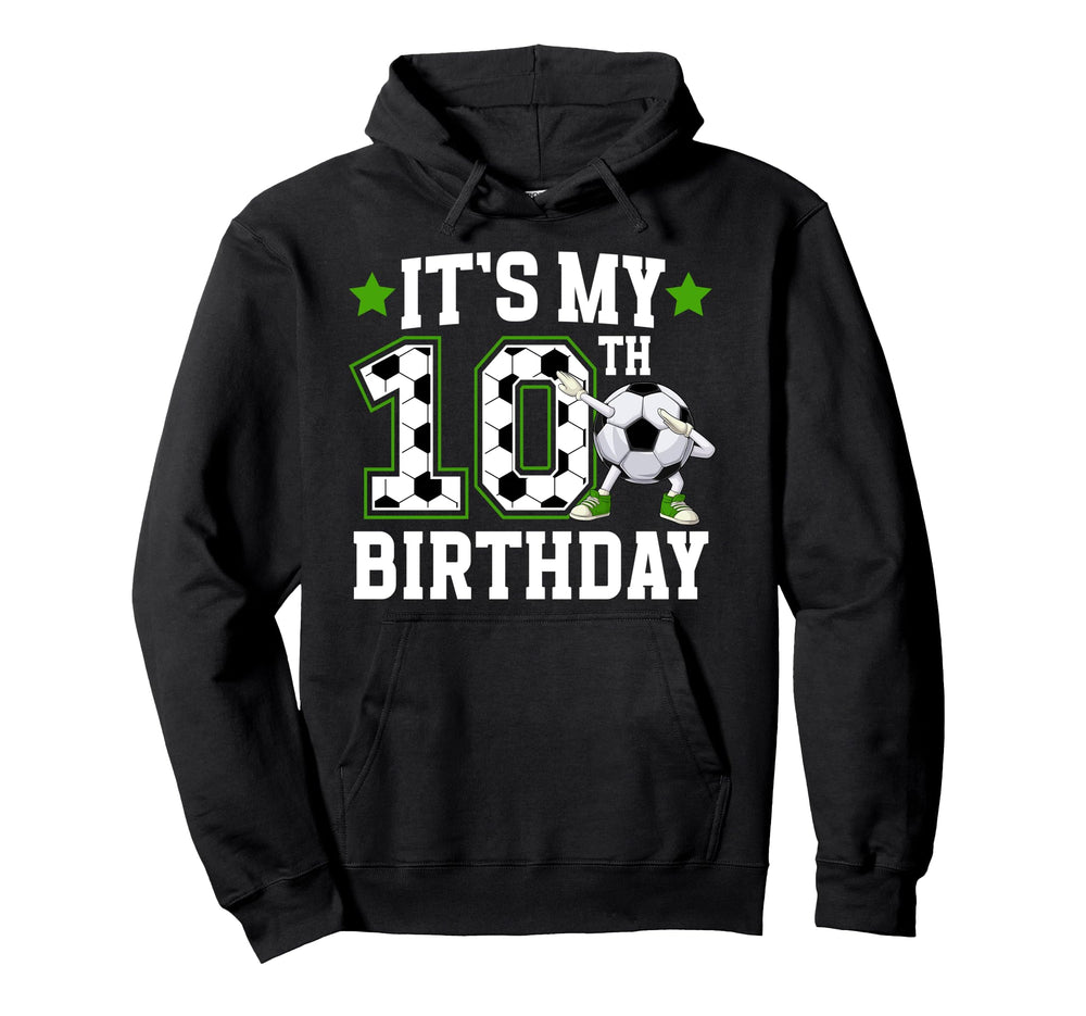 10Th Soccer Birthday Party 10 Year Old Hoodie - Graphic Print Unisex