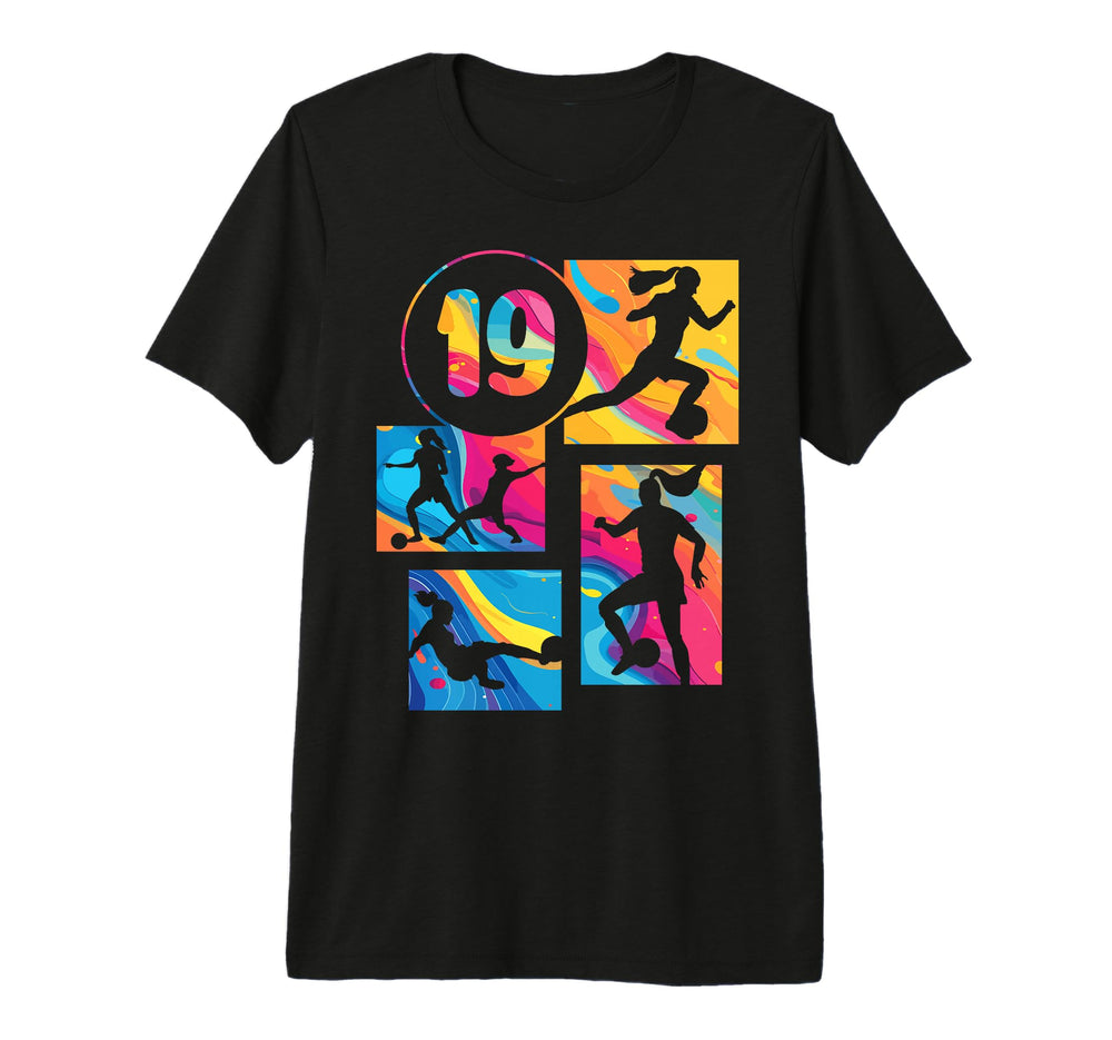 19Th Birthday Soccer Player Football 19 T-Shirt - Graphic Print Men Women