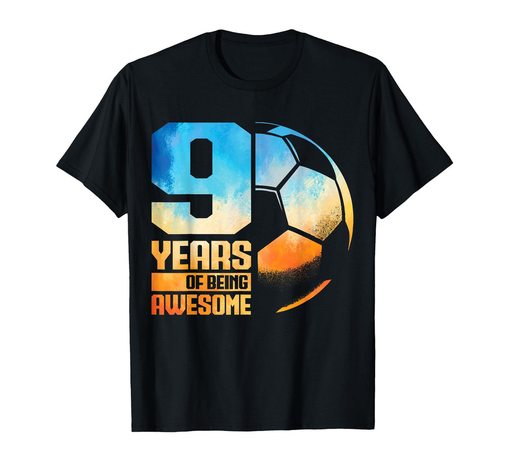 9Th Birthday Soccer Player Football T-Shirt - Aesthetic Graphic Men Women