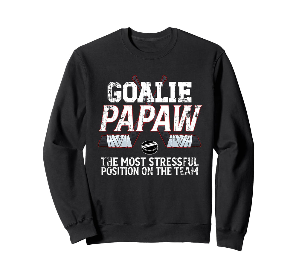 Ice Hockey Goalie Papaw Funny Ice Sweatshirt - Trendy Graphic for Adults