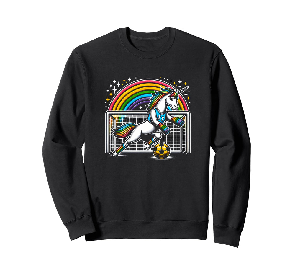 Unicorn Playing Soccer Goalie Sweatshirt - Casual Everyday Wear Unisex