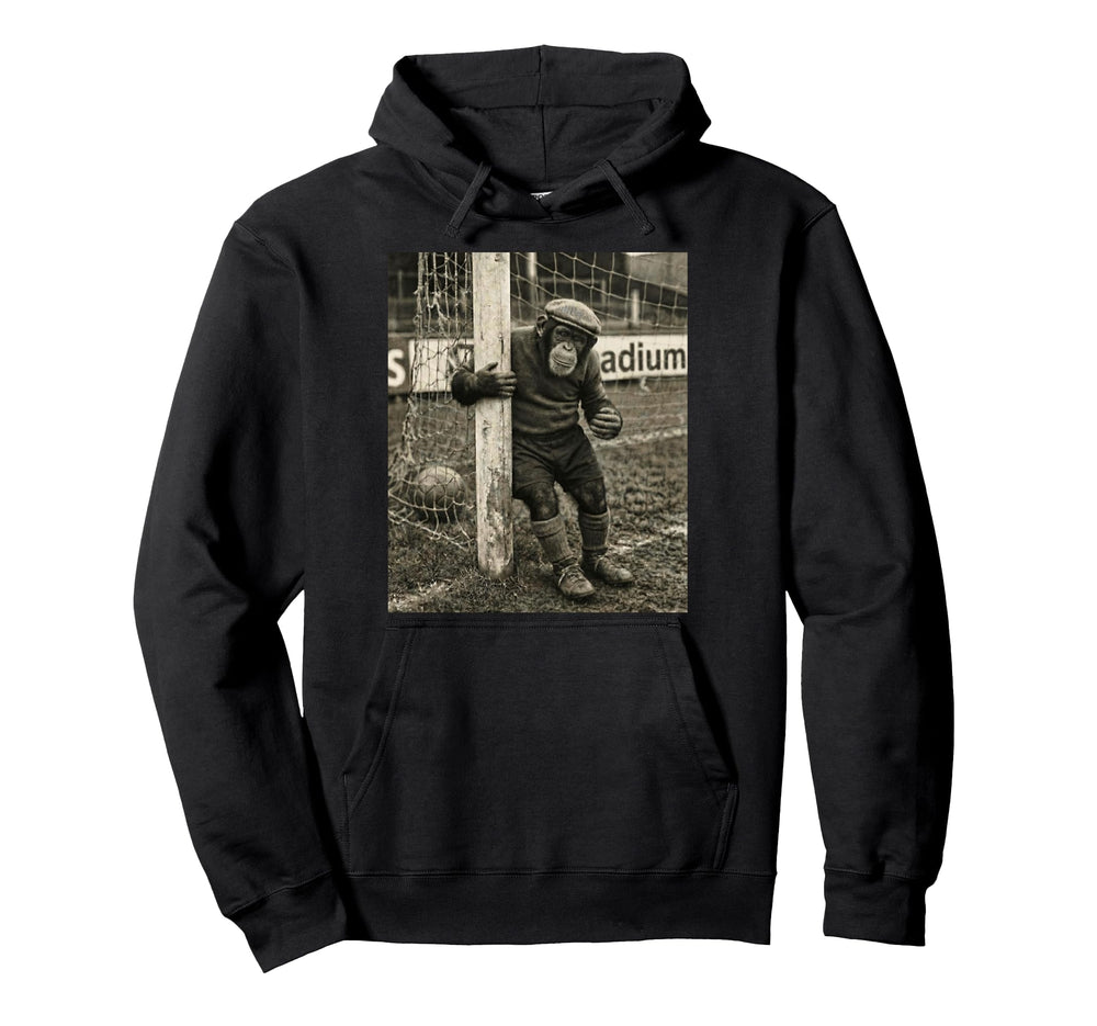 Chimp Player Goalpost Lazy Soccer Hoodie - Casual Everyday Wear Unisex