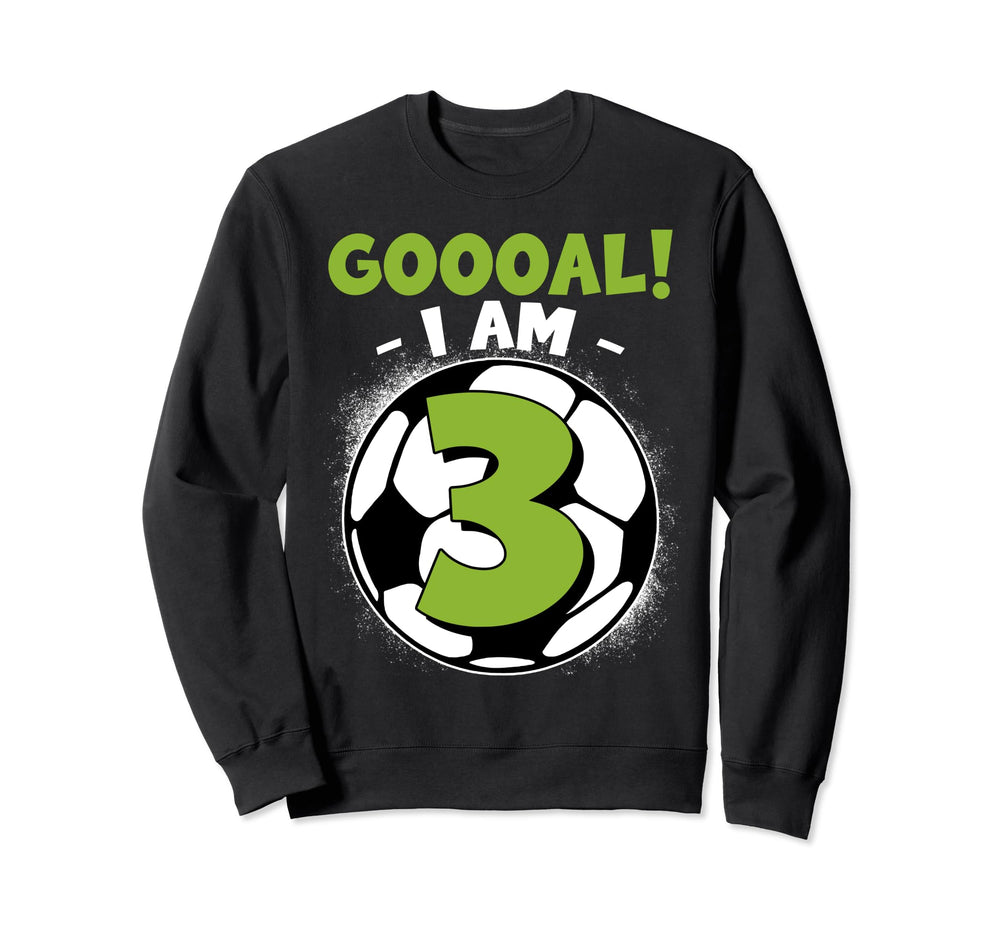 3 Year Old Birthday Soccer Themed 3Rdb Sweatshirt - Unique Graphic Unisex