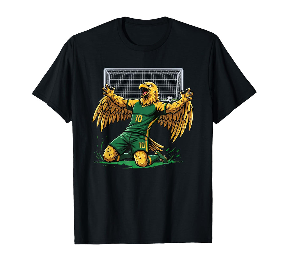 Eagle Soccer Player Score Goal T-Shirt - Casual Everyday Wear for Adults