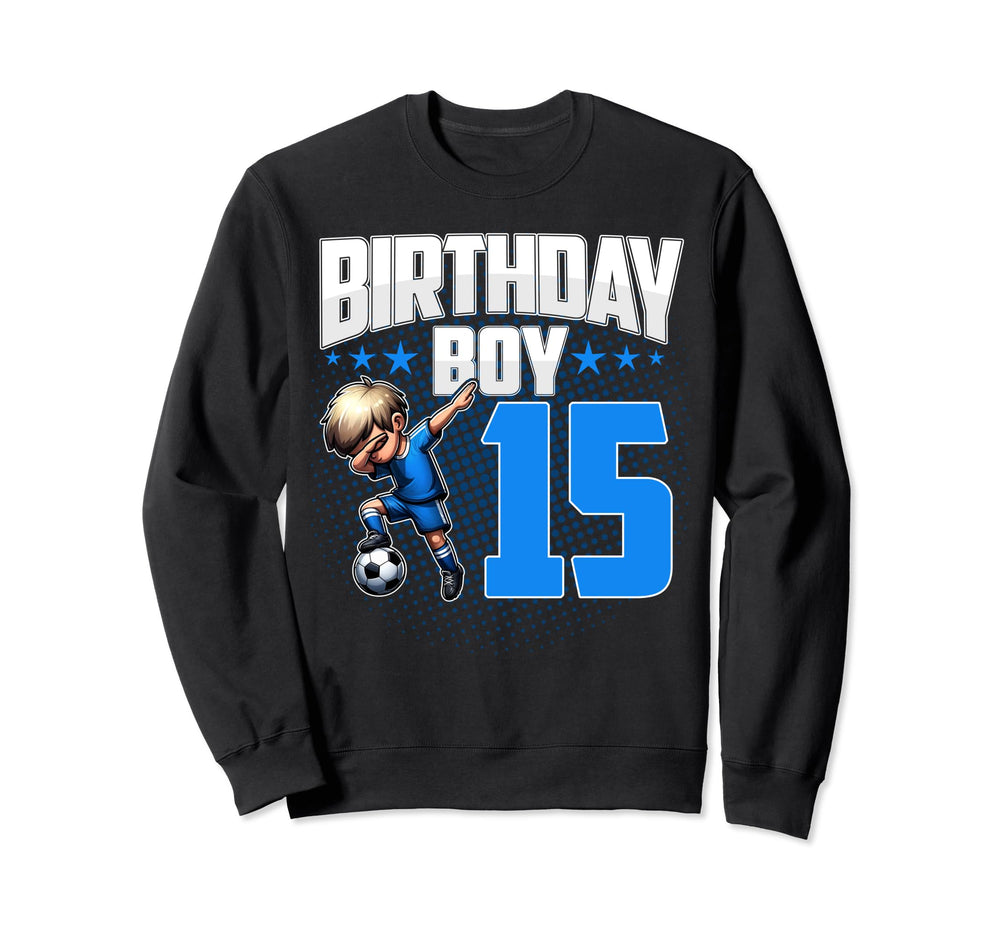 15Th Birthday Soccer Dabbing 15 Sweatshirt - Trendy Graphic for Adults