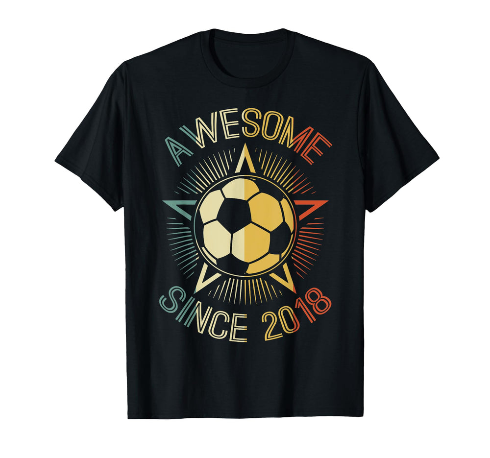 Awesome Since 2018 Soccer Birthday Team T-Shirt - Trendy Graphic Men Women