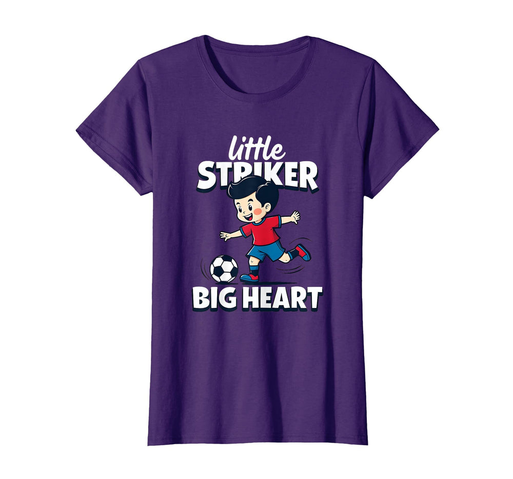 Little Striker Big Heart Soccer T-Shirt - Fun Novelty Design Unisex