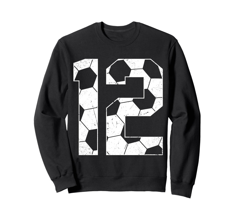 12Th Birthday Soccer Player Football 12 Sweatshirt - Graphic Print Unisex