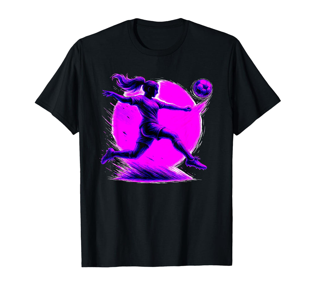 Soccer Player Powerful Kick Athletic T-Shirt - Fun Novelty Design Unisex