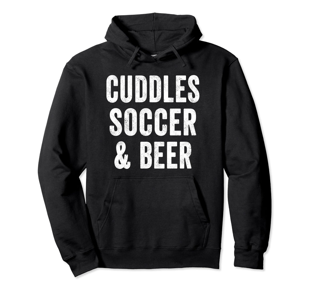 Cuddles Soccer And Beer Lover Dad Coach Hoodie - Minimalist Print Unisex