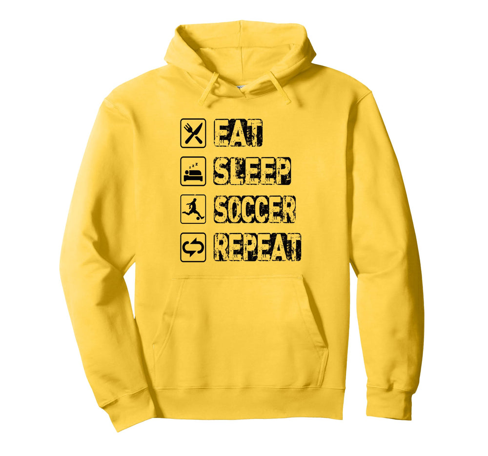 Eat Sleep Soccer Repeat Football Soccer Hoodie - Graphic Print for Adults