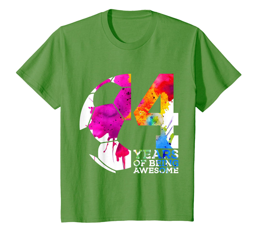 4 Years Being Awesome Soccer 4Th T-Shirt - Novelty Apparel for Adults