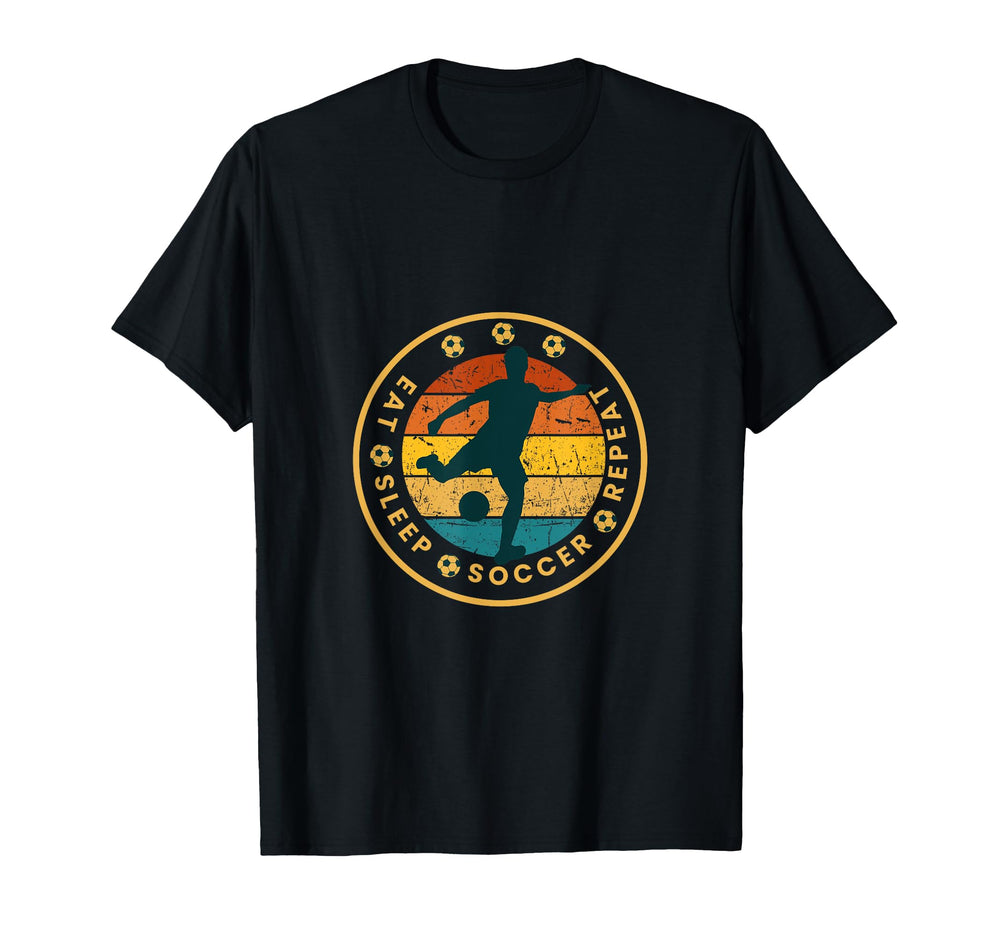 Eat Sleep Soccer Repeat T-Shirt - Graphic Print for Adults