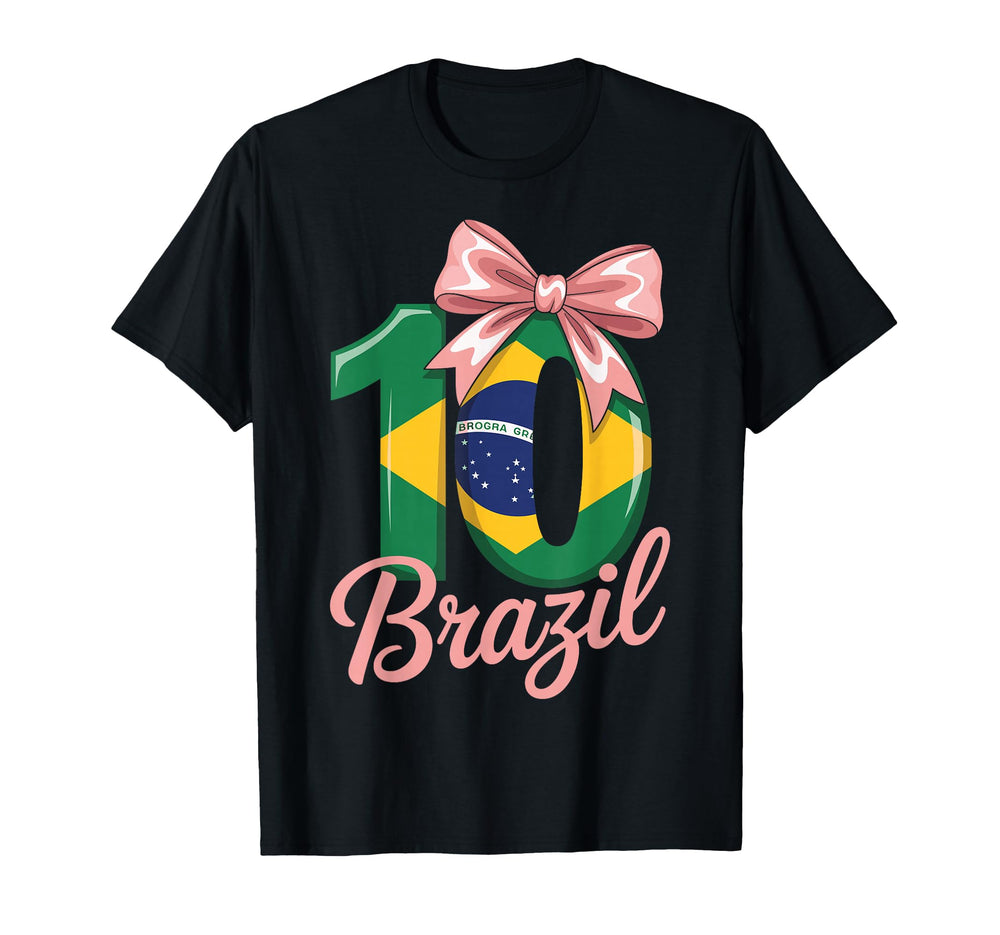 10 Brazil Birthday Number 10 Soccer T-Shirt - Custom Art Print Men Women