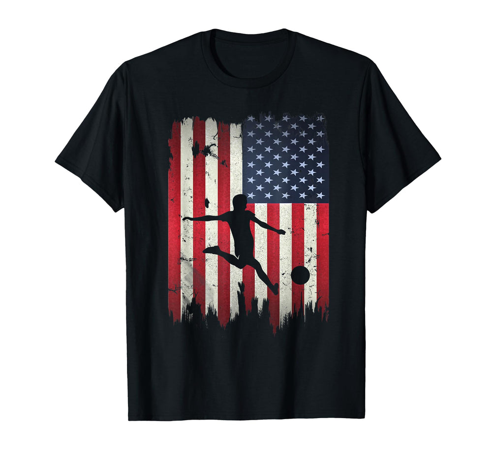 Soccer Usa American Flag 4Th July T-Shirt - Fun Novelty Design Unisex