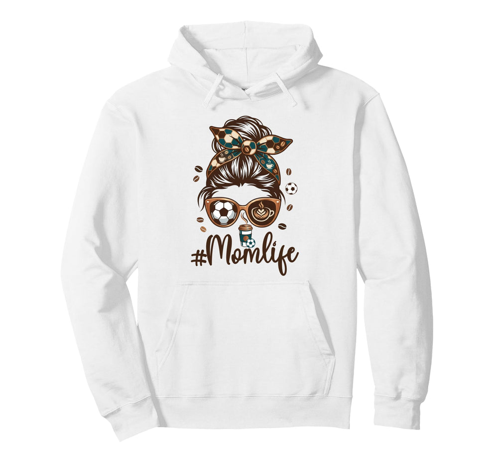 Soccer Mom Coffee Lover Messy Bun Game Hoodie - Unique Graphic for Adults