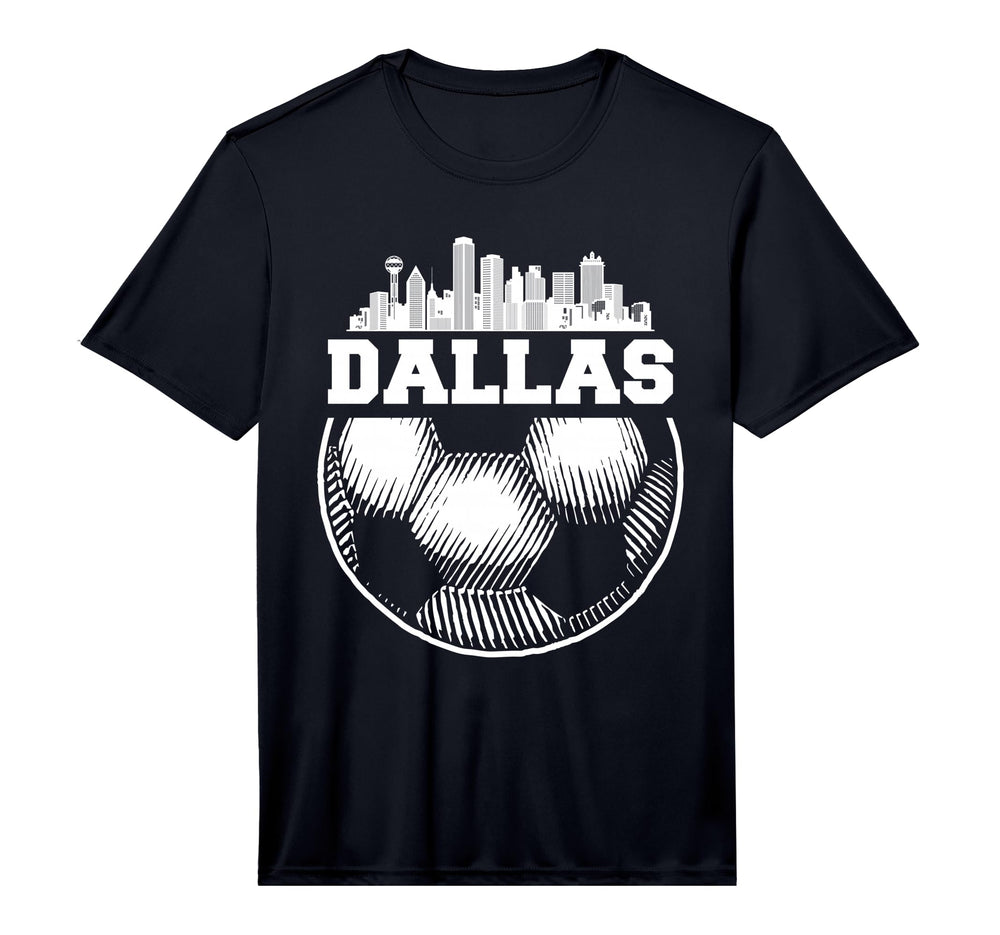 Soccer Ball Dallas City Sky Line Sports T-Shirt - Trendy Graphic Unisex