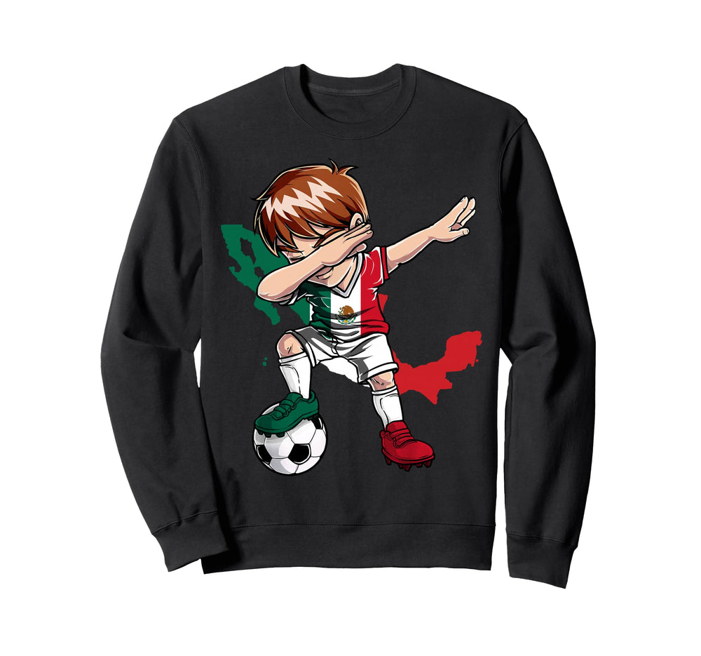 Dabbing Soccer Mexico Jersey Sweatshirt - Custom Art Print Men Women