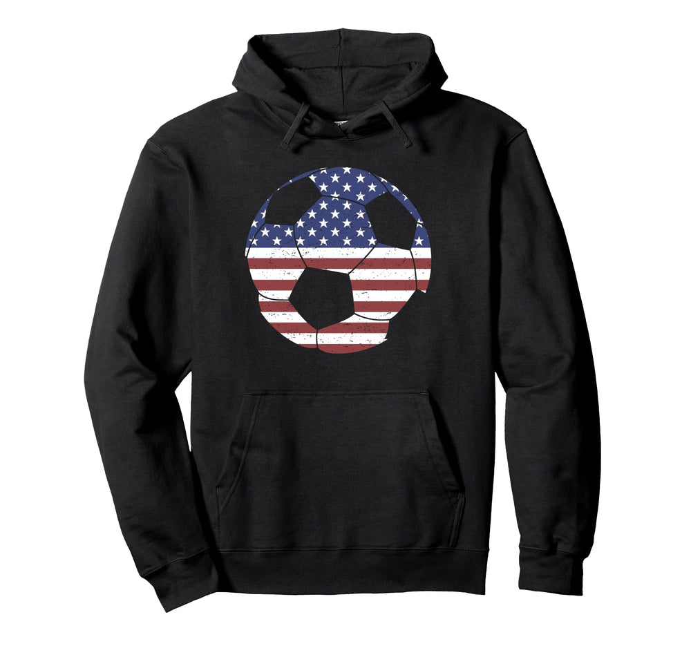 Soccer Ball Usa American Flag Patriotic Hoodie - Graphic Print Men Women