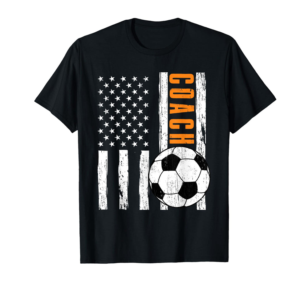 Usa Flag Soccer Coach Funny Soccer Trainer T-Shirt - Unique Graphic Unisex