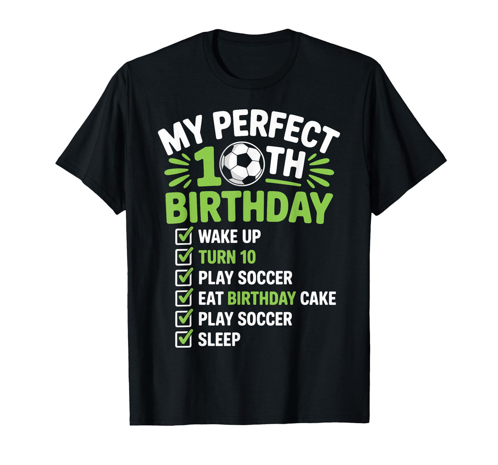 My 10Th Birthday Bday Play Soccer 10 Years T-Shirt - Trendy Graphic Unisex