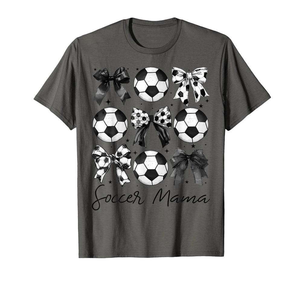 Soccer Mama Coquette Bow Soccer T-Shirt - Casual Everyday Wear Men Women