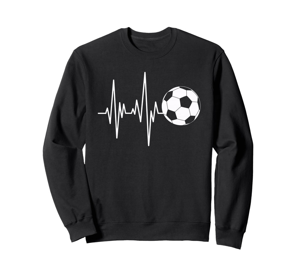 Soccer Heartbeat Ecg Ball Minimal Sweatshirt - Novelty Apparel Men Women