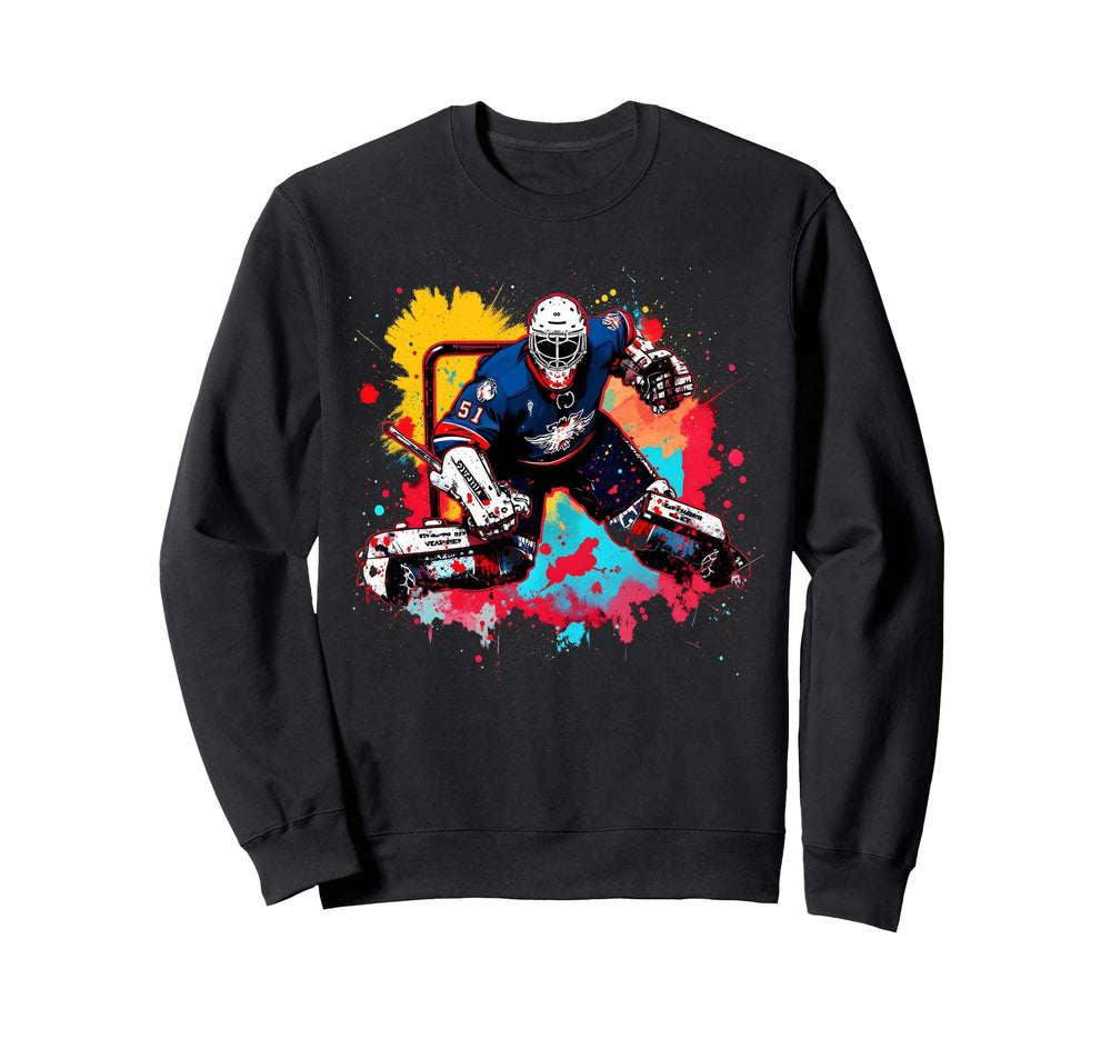 Ice Hockey Player Goalkeeper Ice Sweatshirt - Novelty Apparel Men Women