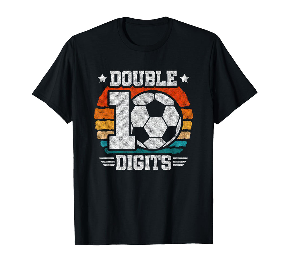 Soccer Birthday Double Digits 10 Year T-Shirt - Custom Art Print Unisex