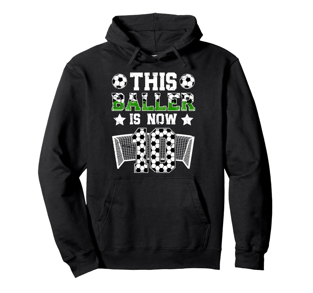 10Th Birthday Soccer Ten Year Old Soccer Hoodie - Trendy Graphic Unisex
