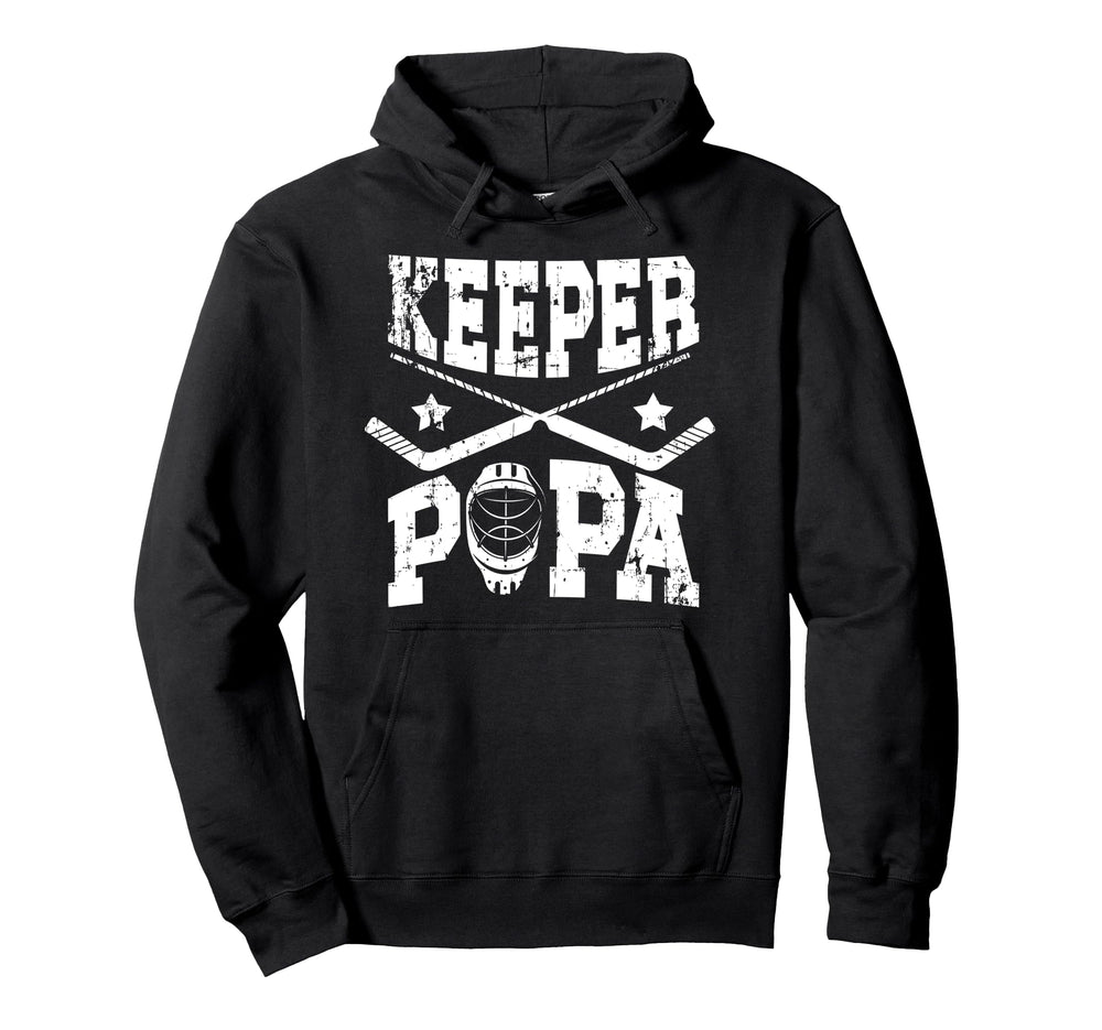 Ice Hockey Keeper Papa Ice Hockey Goalie Hoodie - Minimalist Print Unisex