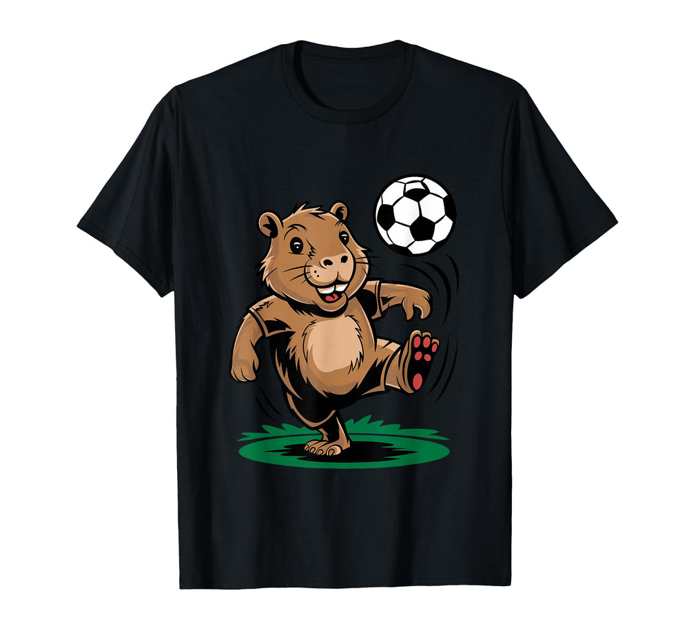 Funny Capybara Playing Soccer Football T-Shirt - Trendy Graphic Unisex