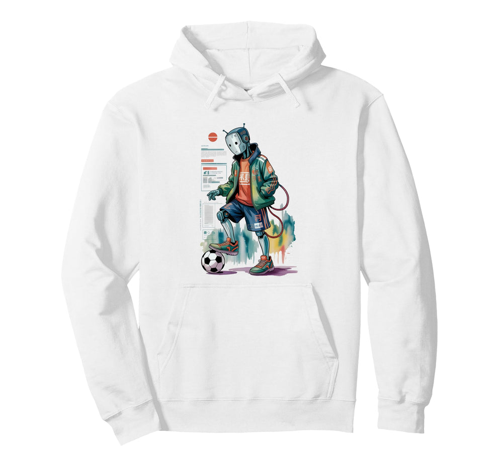 Kawaii Just Who Loves Soccer Robots Hoodie - Casual Everyday Wear Unisex