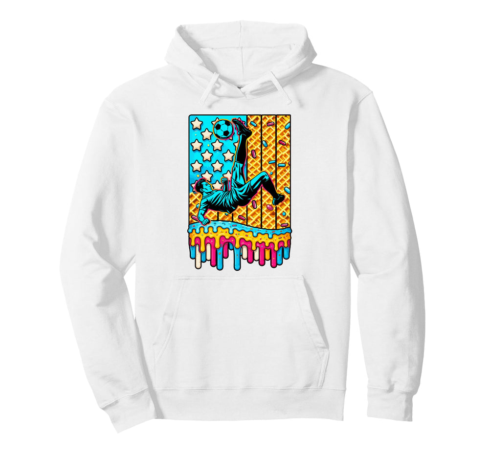 4Th July Ice Cream Drip Soccer Hoodie - Trendy Graphic for Adults