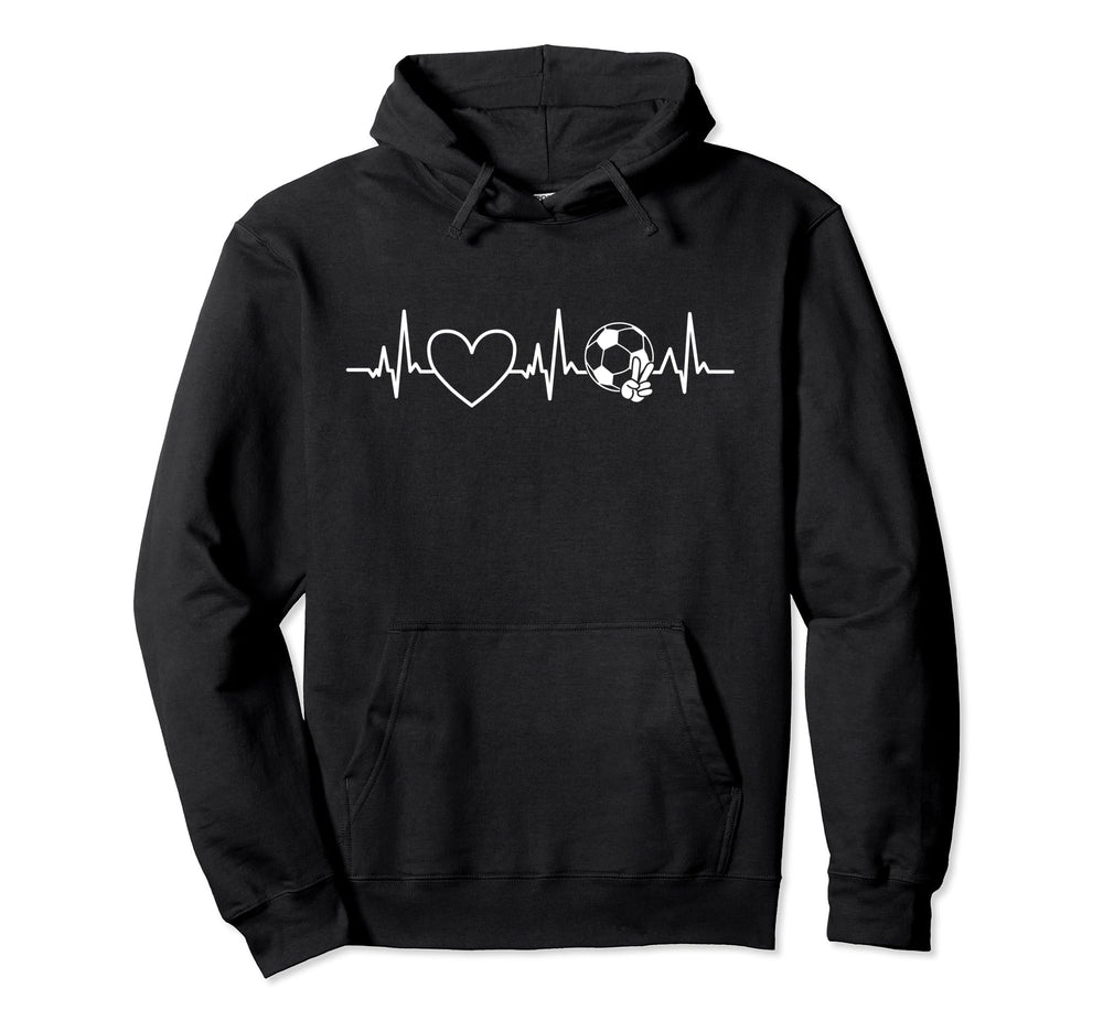Soccer Heartbeat Football Dad Mom Hoodie - Custom Art Print Unisex