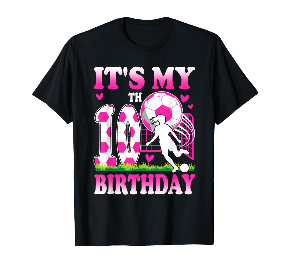 10 Year Old Birthday Soccer Themed T-Shirt - Fun Novelty Design for Adults