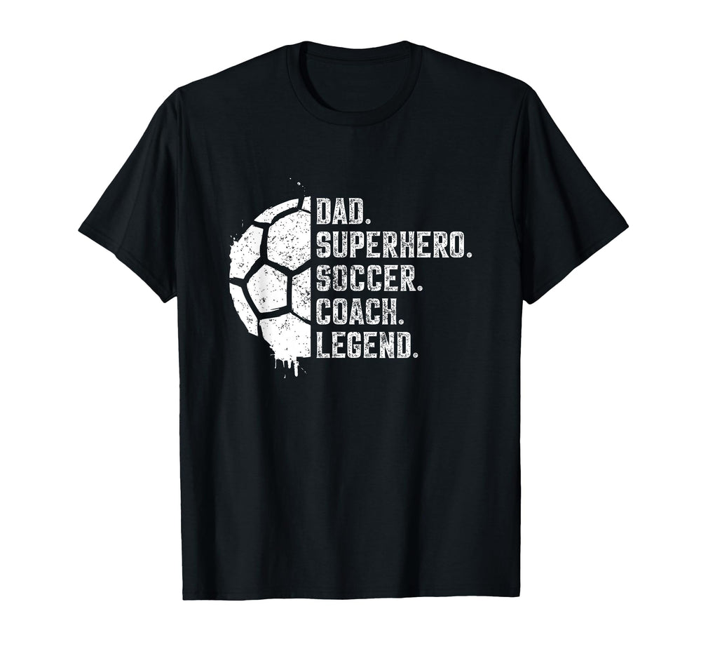 Dad Superhero Soccer Coach Legend T-Shirt - Fun Novelty Design for Adults