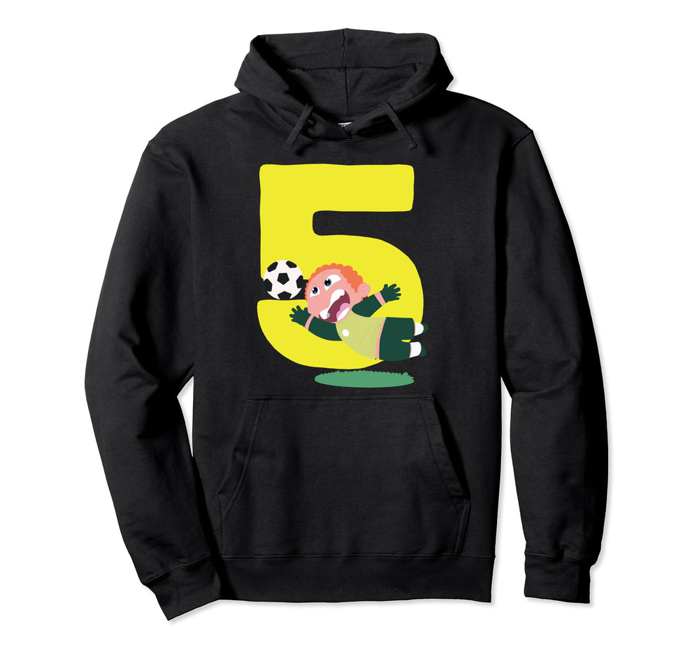 5Th Birthday 5 Years Soccer Football Hoodie - Aesthetic Graphic for Adults