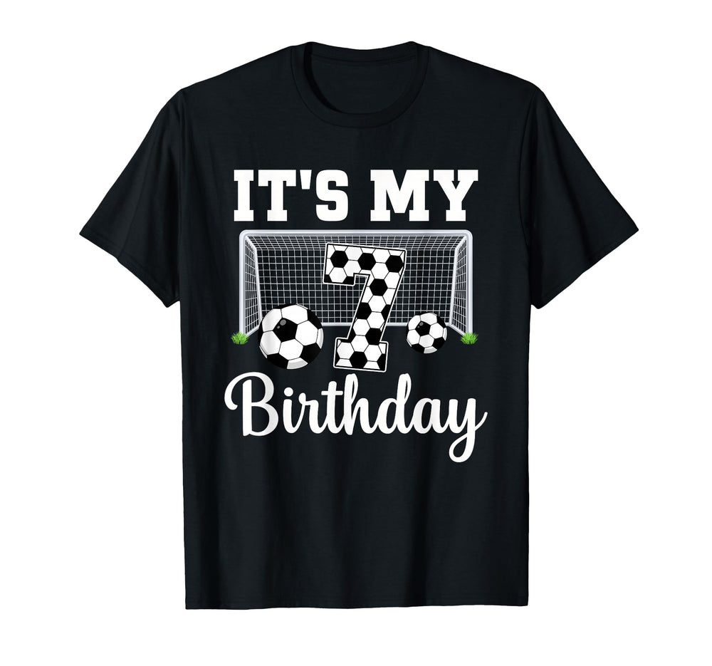 Its My 7Th Birthday Soccer 7 Year Old T-Shirt - Graphic Print Men Women