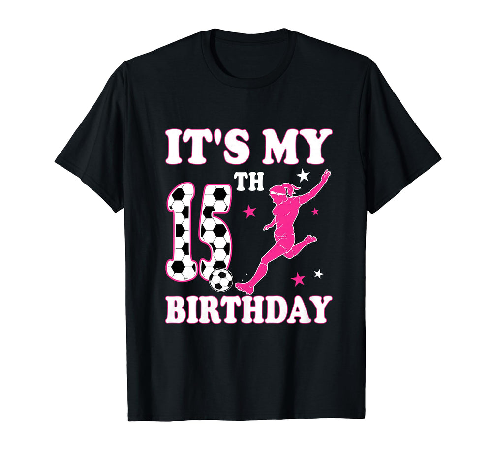 15Th Birthday Soccer Themed 15 Year T-Shirt - Minimalist Print for Adults