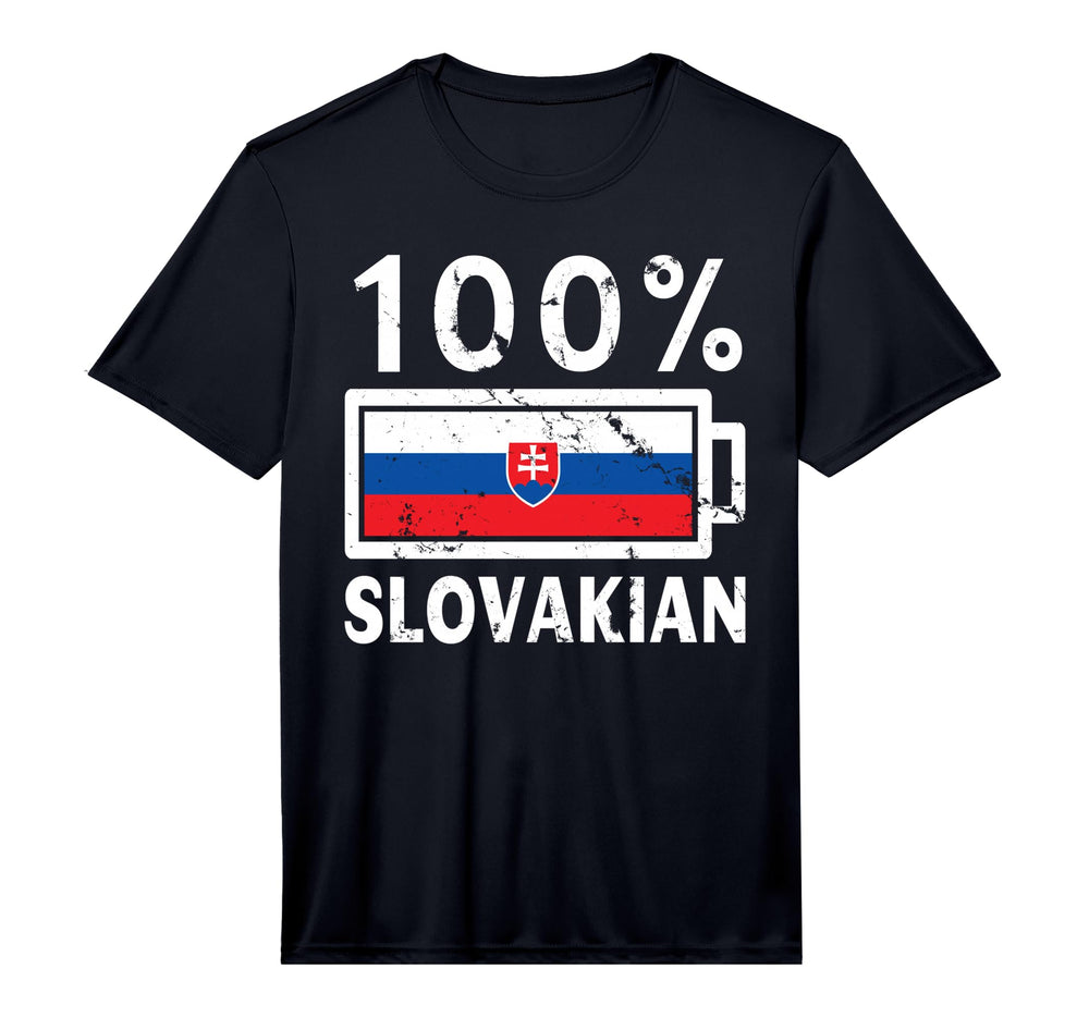Slovakia Flag 100 Slovakian Battery T-Shirt - Aesthetic Graphic Men Women