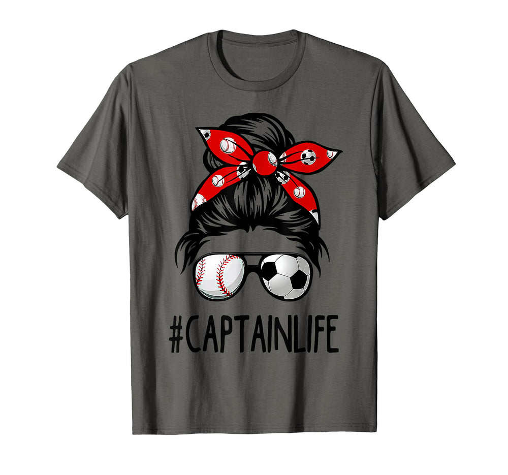 Classy Captain Life Soccer Messy Bun T-Shirt - Custom Art Print for Adults