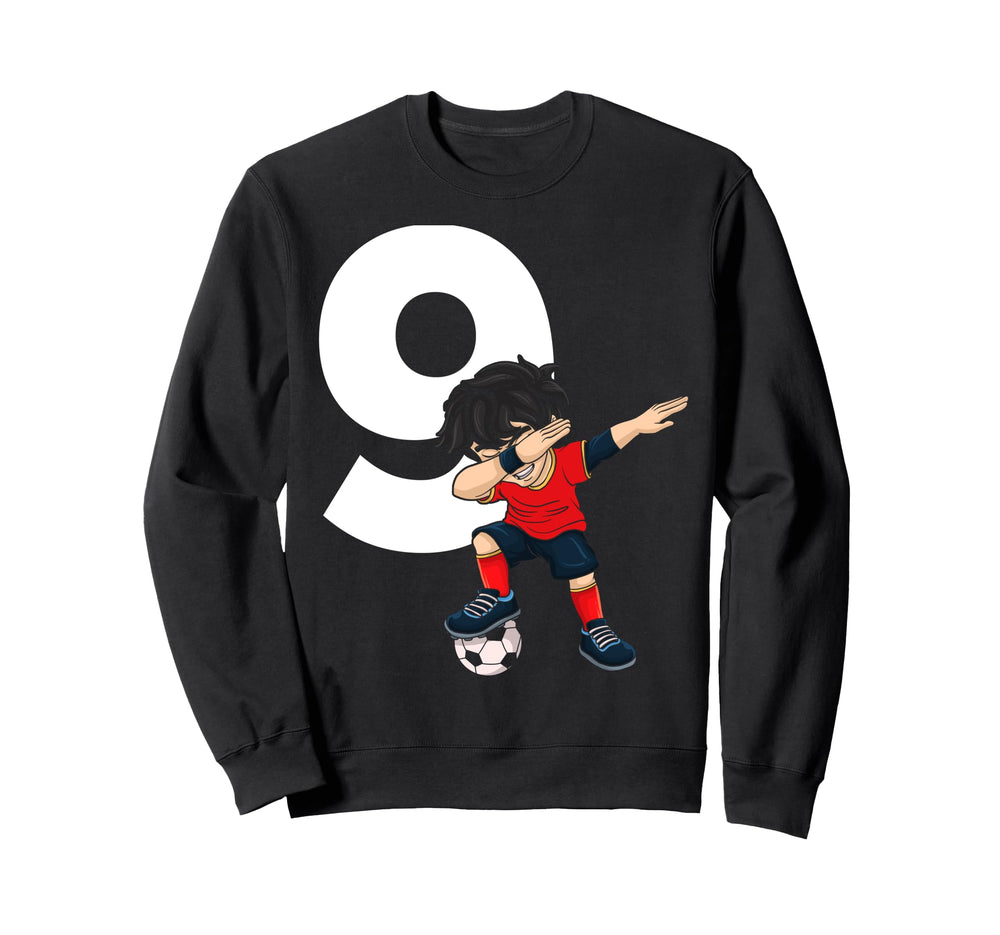 9 Soccer Birthday Gift Soccer Fan Sweatshirt - Minimalist Print Unisex
