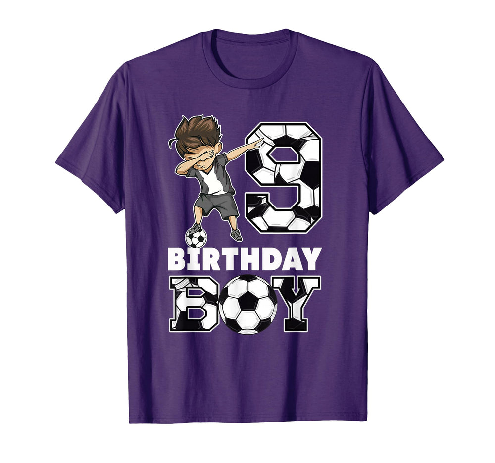 9Th Birthday Gift Soccer Birthday T-Shirt - Aesthetic Graphic for Adults