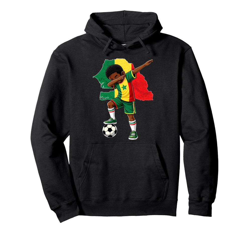 Dabbing Soccer Senegal Jersey Senegalese Hoodie - Trendy Graphic Unisex