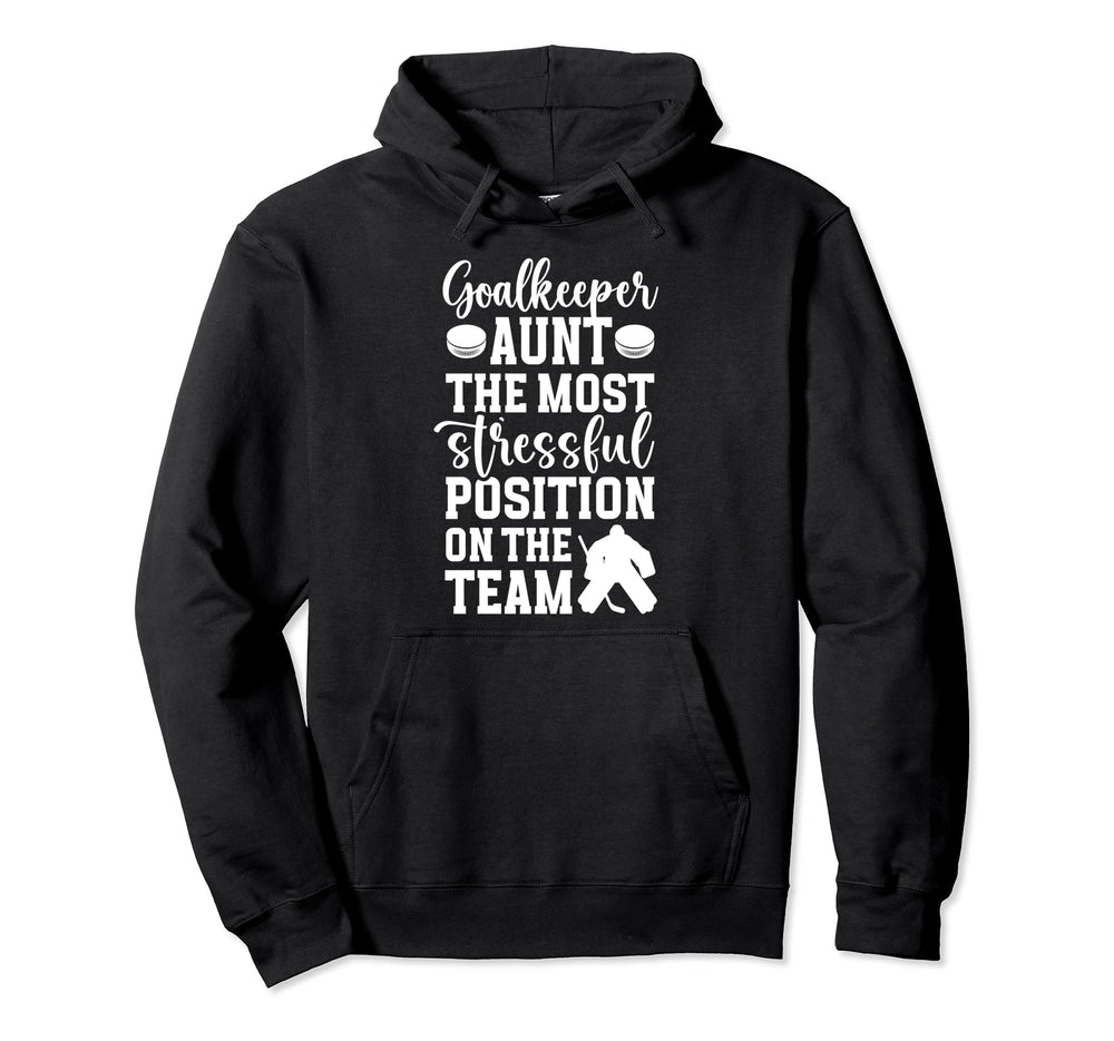 Funny Hockey Goalkeeper Aunt Hockey Hoodie - Minimalist Print for Adults