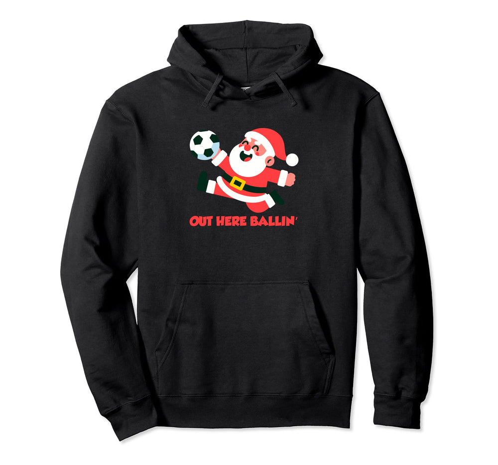 Soccer Goalkeeper Holiday Santa Claus Hoodie - Aesthetic Graphic Unisex