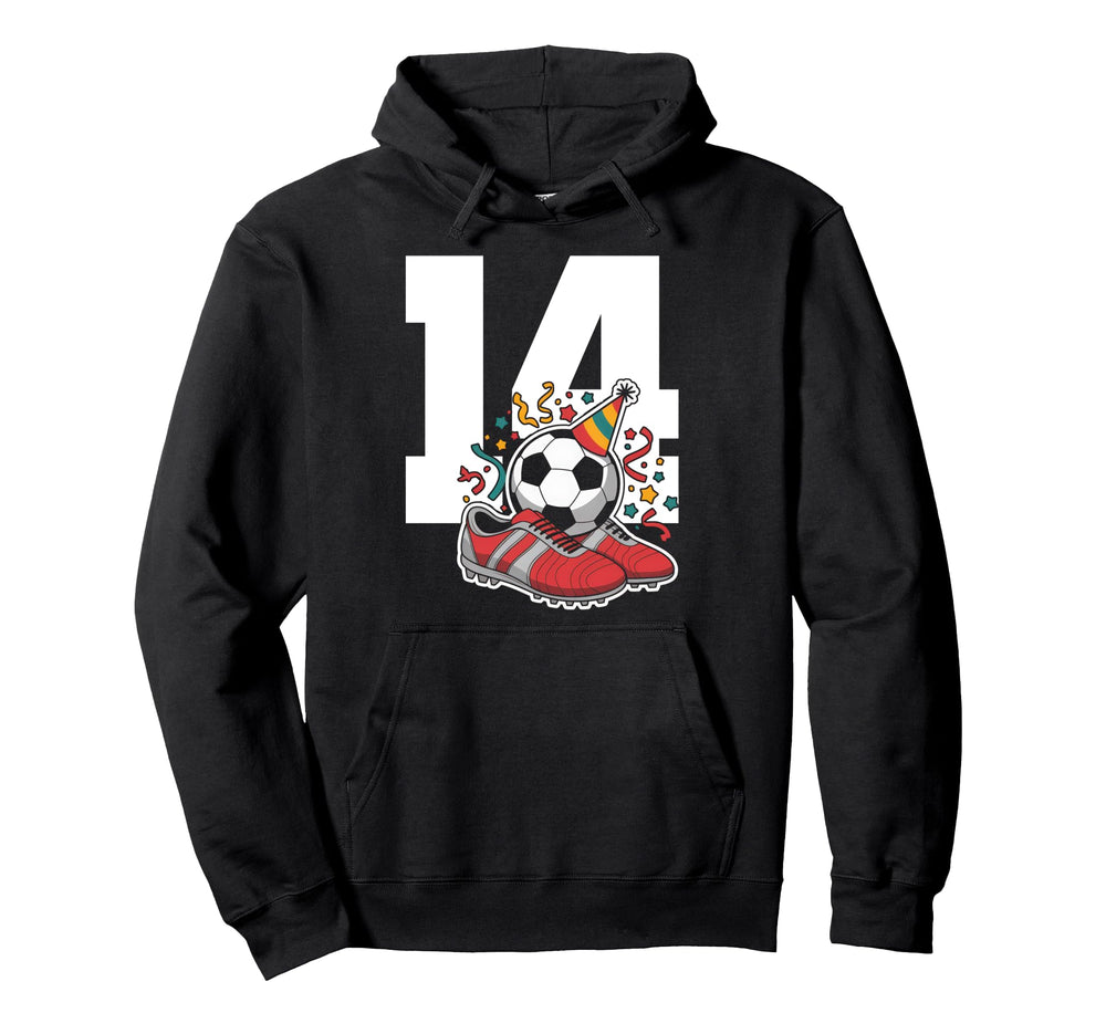 14 Soccer Birthday Gift Soccer Fan Hoodie - Aesthetic Graphic Unisex