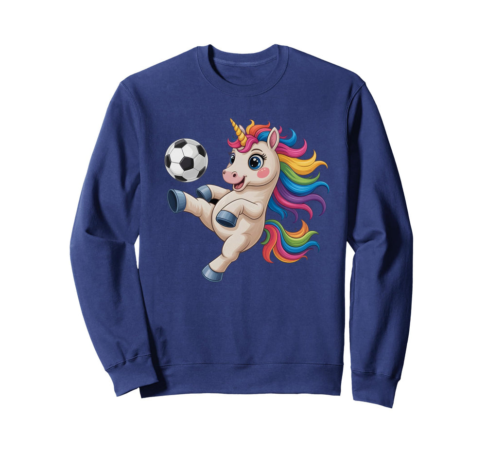 Funny Soccer Just Who Loves Unicorns Sweatshirt - Trendy Graphic Men Women
