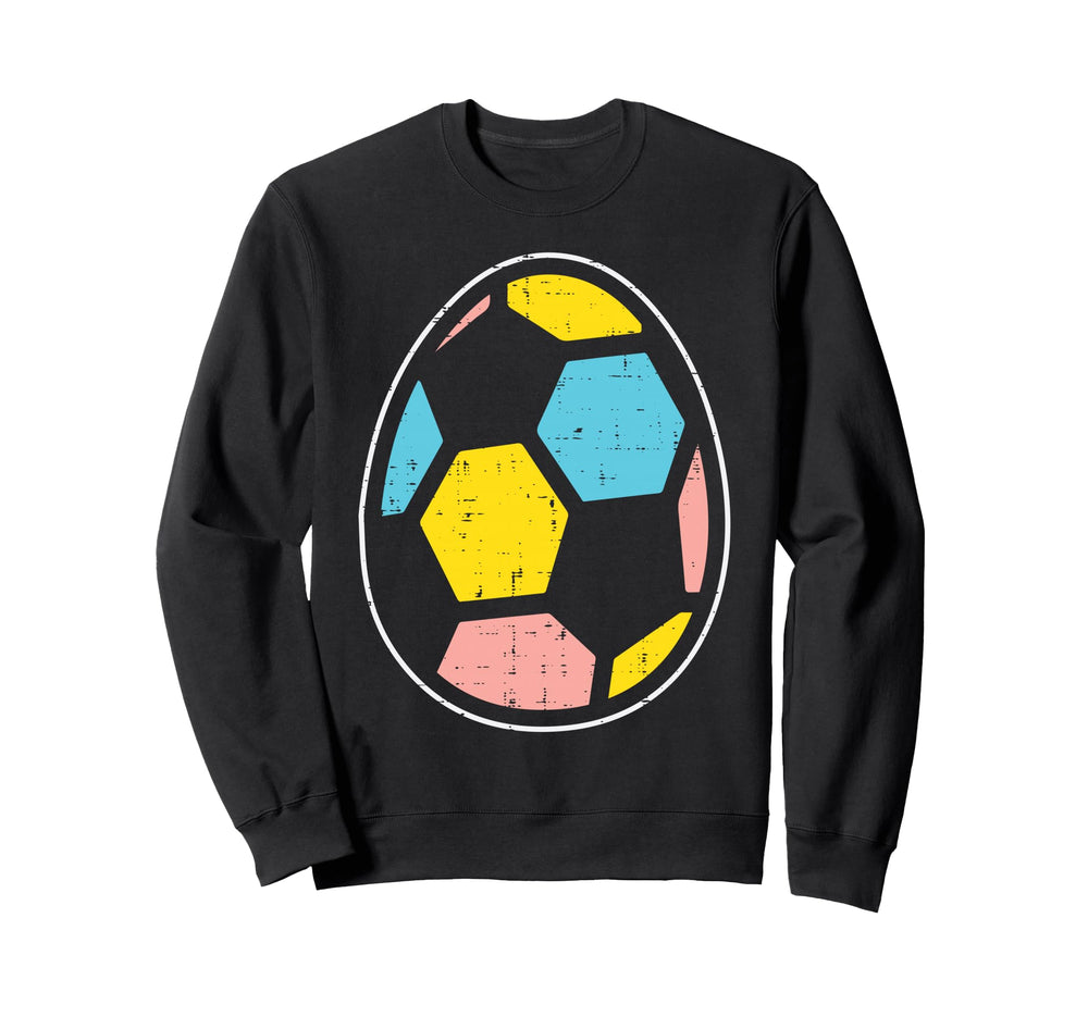 Soccer Ball Egg Funny Easter Sports Sweatshirt - Graphic Print for Adults